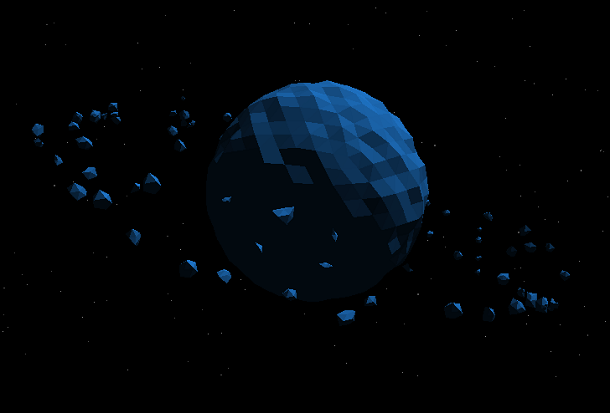 HTML5 Canvas 3D Celestial Body Running Animation
